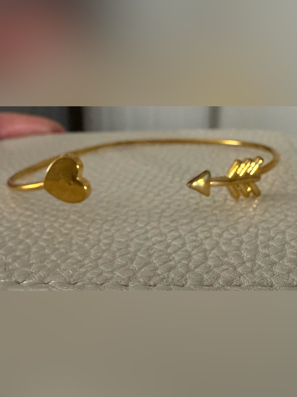 BB Lila Gold Heart & Arrow Open Cuff Bracelet